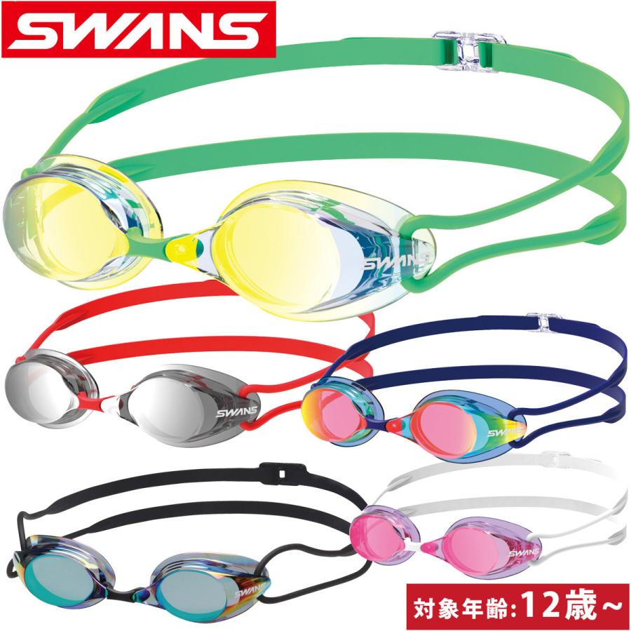 新品 タグ付 SWANS ミラー加工ゴーグル 調整可能ストラップ 楽天市場】FINA承認モデル クッションあり 競泳用スイムゴーグル