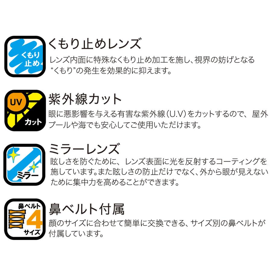 水中メガネ 子供用 ノンクッション ジュニア レーシング ミラーモデル スイミングゴーグル 水泳 競泳 スワンズ SWANS |  | 11