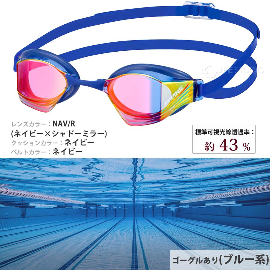 スイミングゴーグル レーシング ミラータイプ クッション付き ゴーグル