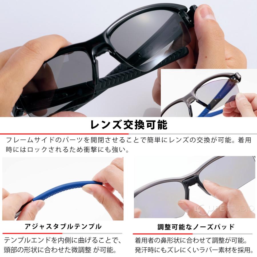 LION SIN サングラス 偏光レンズ スポーツサングラス ゴルフ スノボー