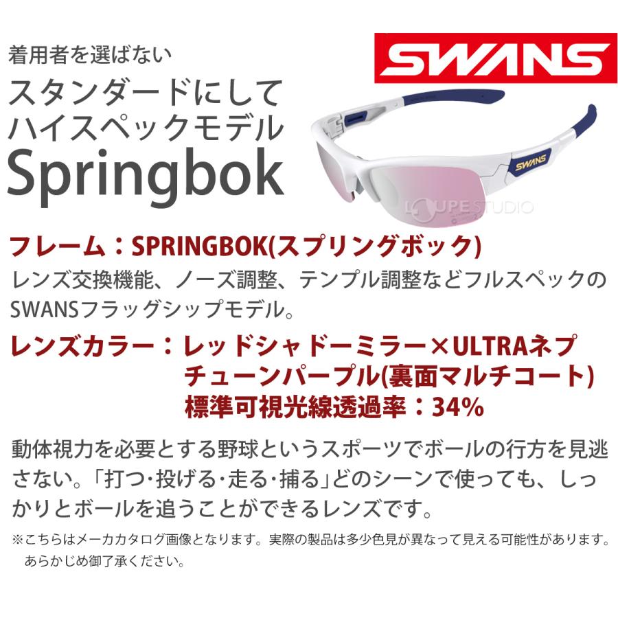 サングラス ウルトラレンズ ミラーレンズ SPRINGBOK F-SPB フレーム+L-SPB-3516 RSHD スプリングボック SWANS スワの画像