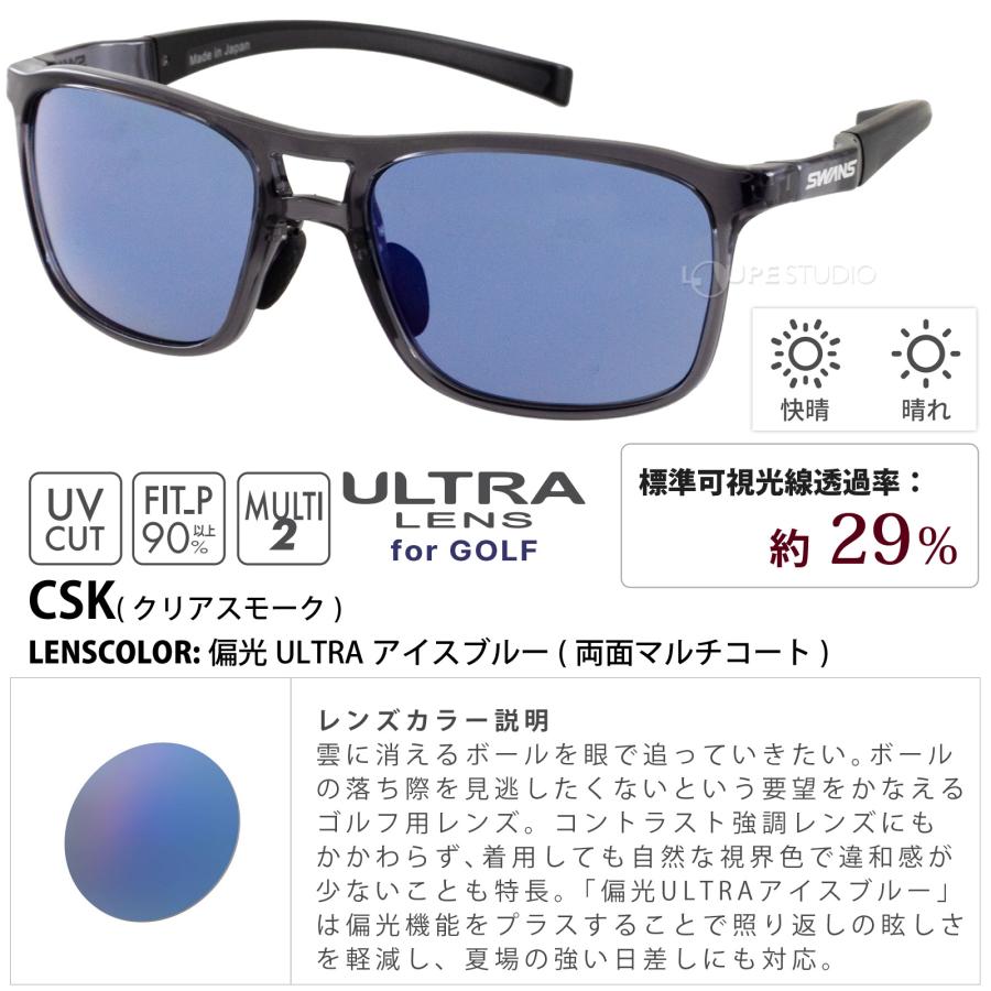 サングラス ゴルフ Radiant Sol ULTRA LENS for GOLF RAD SOL-0167 CSK 偏光サングラス スワンズ SWAの画像