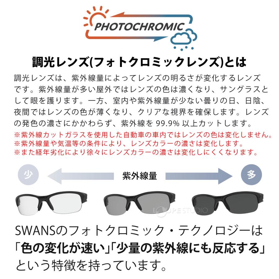 SWANS正規品 スワンズ サングラス UVカット 調光 日本製 イーノックス
