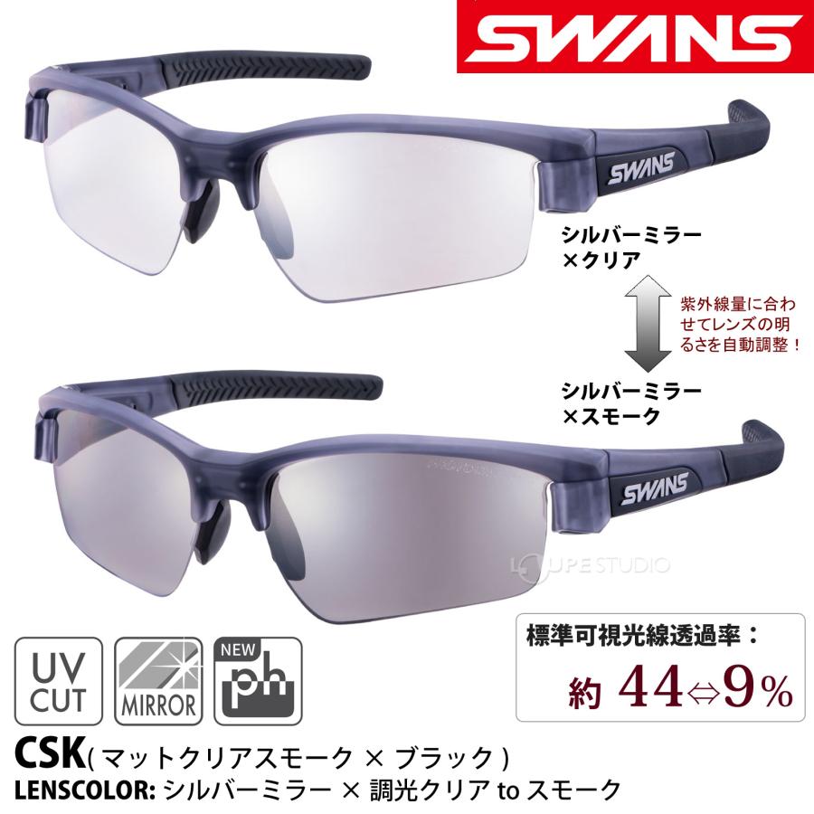SWANS正規品 スワンズ サングラス UVカット 調光 ミラー 日本製 LION