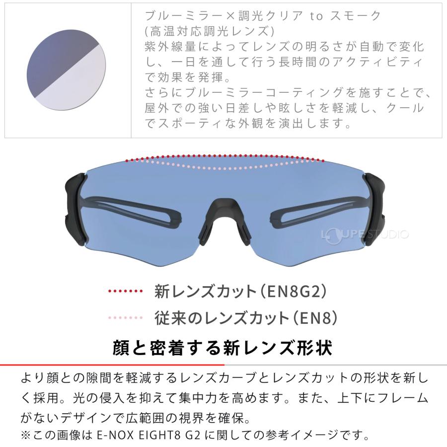 サングラス E-NOX EIGHT8 G2 調光レンズ ミラー EN8G2-1066Z BK ランニング UVカット テニス SWANS スワンズ_2