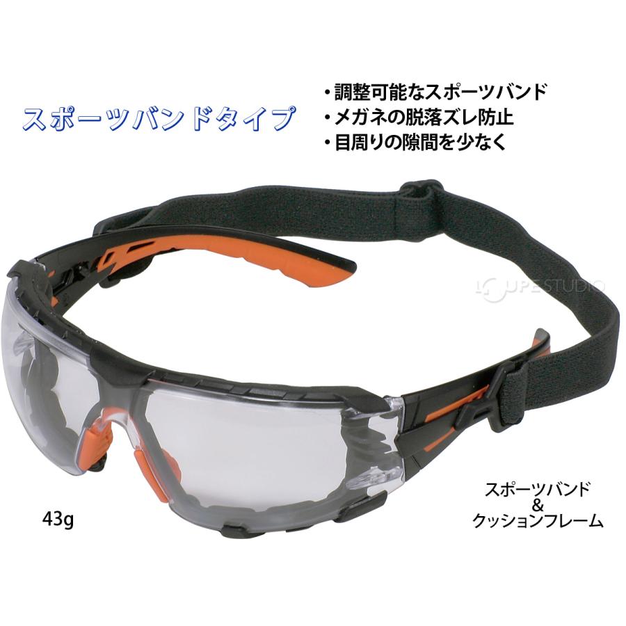 保護メガネ 曇らない uvカット スポーツバンド&ガスケット付き保護