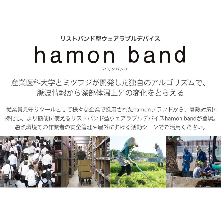 リストバンド型 ウェアラブルデバイス Hamon Band ハモンバンド 手首 熱中症対策グッズ Ipx7 防水 おしゃれ 子供 農作業 工事現場