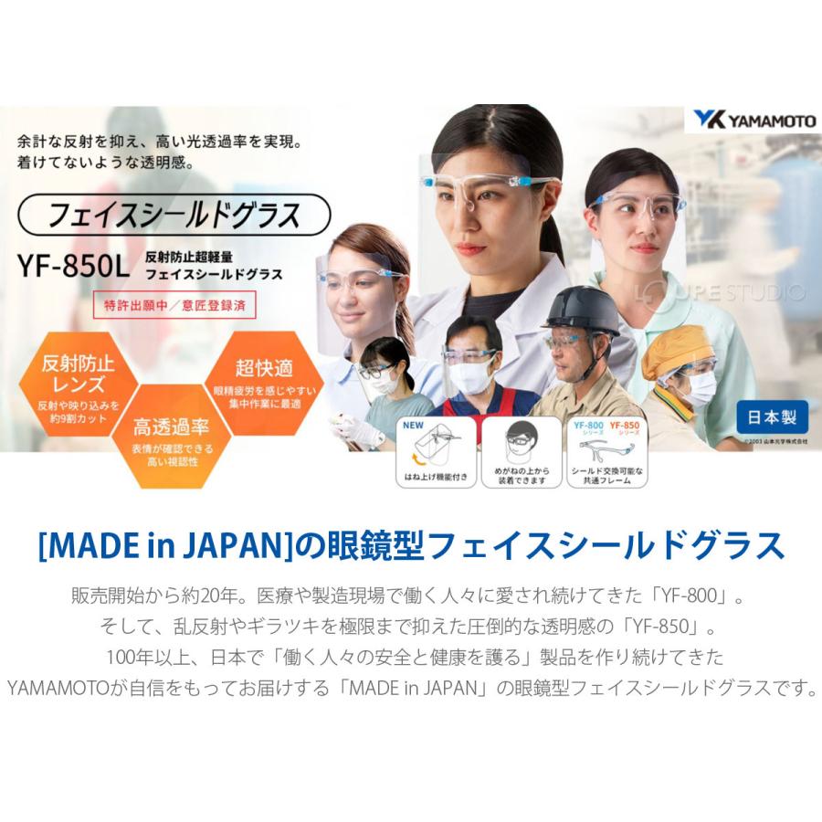 開催中 フェイスシールド メガネタイプ 日本製 眼鏡型 保護メガネ 曇らない 曇り止め 女性 男性 メガネの上から めがね マスク 山本光学 超軽量 Columbiatools Com