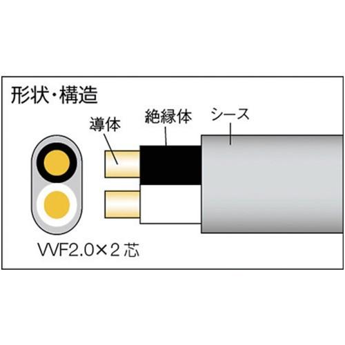 ケーブル 正和電工 VVF2c×2.0mm VAケーブル 20m [VA-20CT] VA20CT 販売単位：1 送料無料の通販
