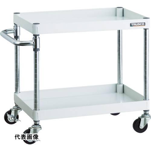 スチール製ワゴン ボルトレスタイプ TRUSCO トラスコ中山 ツールワゴン フェニックスワゴン 750X500 2段 Φ75ゴム車輪 ホワイト [PEW-672-G75-W] PEW672G75W