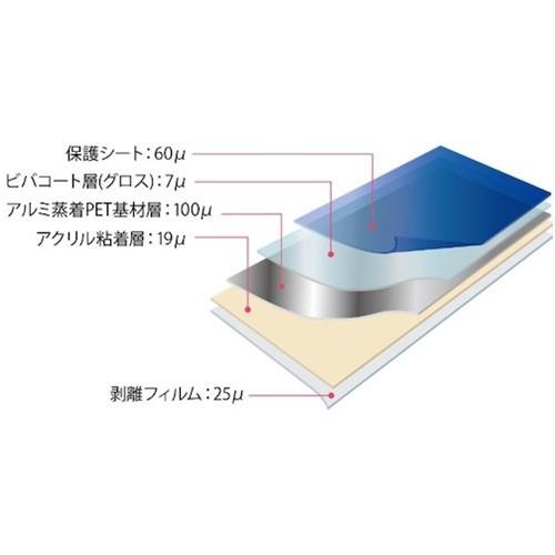 室内専用安全ミラー ビバ ビバフィルム(超耐久保護フィルム)500mm×5m ミラータイプ [TN100MS5] TN100MS5 販売単位：1 送料無料｜loupe｜02