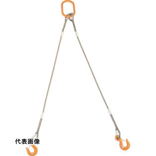 TRUSCO トラスコ中山 2本吊り玉掛けワイヤロープスリング Wスリング フック付き 12mmX1.5m [GRE-2P-12S1.5] GRE2P12S1.5 販売単位：1 送料無料
