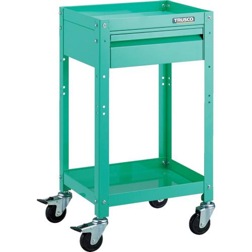 スチール製ワゴン ボルトタイプ TRUSCO トラスコ中山 ツールワゴン ラビットワゴン 400X350 引出1段付 ゴム車輪 ヤンググリーン [RBW-742V YG] RBW742VYG 販