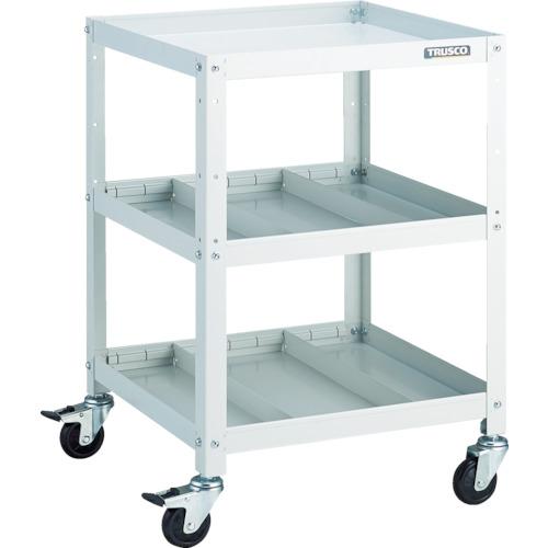スチール製ワゴン ボルトタイプ TRUSCO トラスコ中山 ツールワゴン ラビットワゴン 500X500 仕切2段付 ゴム車輪 ホワイト [RBW-753S2 W] RBW753S2W 販売単位