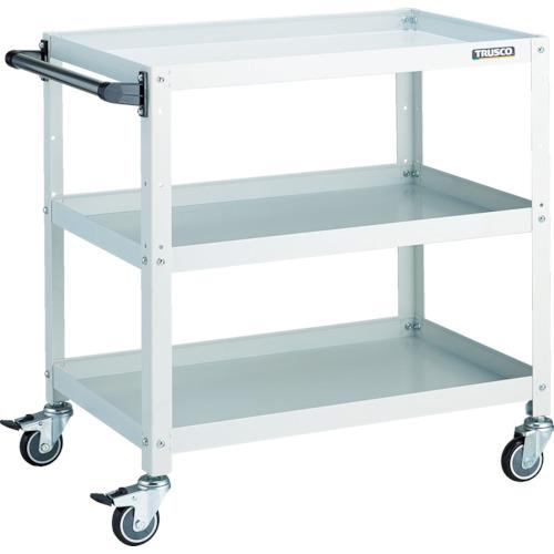 スチール製ワゴン ボルトタイプ TRUSCO トラスコ中山 ツールワゴン ラビットワゴン 700×450×H740 ハンドル付 ウレタン車輪 ホワイト [RBW-773HU W] RBW773