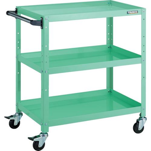 スチール製ワゴン ボルトタイプ TRUSCO トラスコ中山 ツールワゴン ラビットワゴン 700X450 ハンドル付 ゴム車輪 ヤンググリーン [RBW-873H YG] RBW873HYG