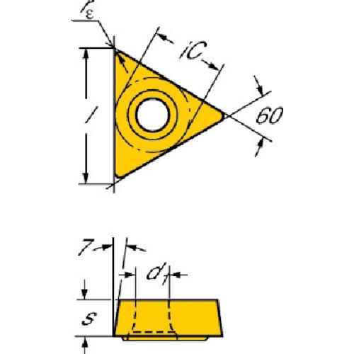ターニングチップ SANDVIK コロターン107 旋削用ポジチップ(120) 2025 [TCMT 11 03 08-MM 2025] TCMT110308MM 10個セット 送料無料_1