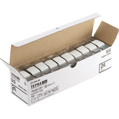 キングジム ラベルプリンタ用テープカートリッジ 「テプラ」PROテープエコパック(10個入り)白 [SS24K-10PN] SS24K10PN 販売単位：1 送料無料