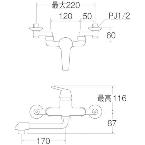 SANEI シングル混合栓 [CK1700D-13] CK1700D13 販売単位：1 送料無料