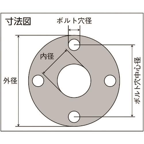 TRUSCO トラスコ中山 ガスケット フランジ全面パッキン 10K 125A 2T [D6000-10K-125A-2T-FF] D600010K125A2TFF 販売単位：1｜loupe｜02