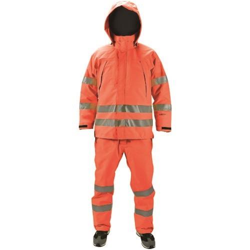 TRUSCO トラスコ中山 ゴアテックス高視認制電レインパンツ オレンジ L