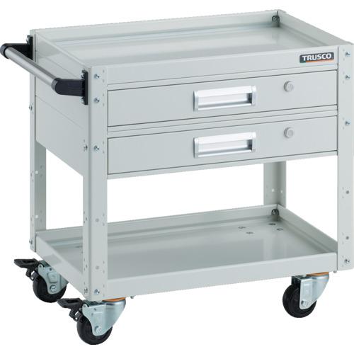 TRUSCO トラスコ中山 ツールワゴン イーグルワゴン 600X400 引出2段付 4輪自在 ホワイト [EGW-662V2J-W] EGW662V2JW 販売単位：1 送料無料