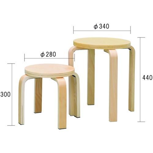 TRUSCO トラスコ中山 木製丸椅子ロー 280Φ ナチュラル [TSHSC280-N] TSHSC280N  販売単位：1 送料無料｜loupe｜02