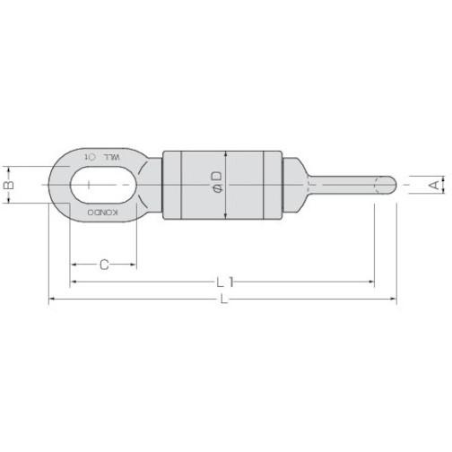 コンドーテック KTスイベル KBS-101 (1t) [081A7KBS101] 081A7KBS101  販売単位：1 送料無料｜loupe｜02