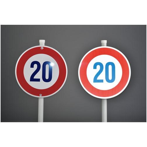 緑十字 道路標識(構内用) 制限速度20キロ 道路323-20K(AL) 600mmΦ 反射