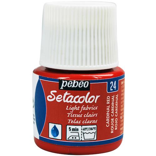 Pebeo 布用水性アクリル絵具セタカラー透明色 45ml カーディナルレッド
