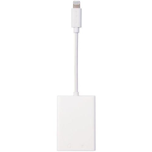ELECOM Lightningカードリーダー SD+microSD対応 Type-C変換アダプタ ケーブル7cm [MR-LC201WH] MRLC201WH 販売単位：1 送料無料_3