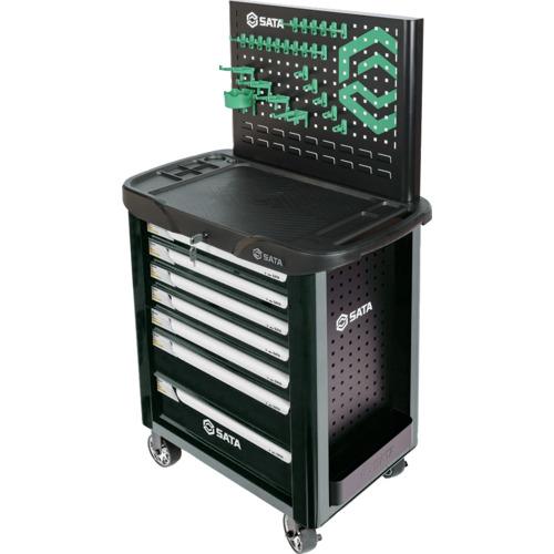 SATA 7段ローラーキャビネット 黒 [A95107-BL] A95107BL 販売単位：1 送料無料_1