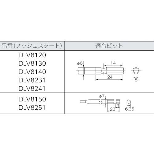 デルボ 電動ドライバー 全長266mm 適合小ねじ2.6~3.0mm(57723