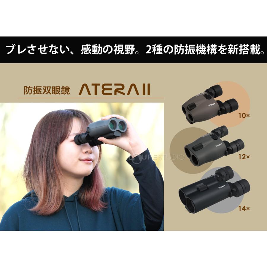 双眼鏡 防振双眼鏡 ビクセン 12倍 ATERA II H12x30 チャコール アテラ2