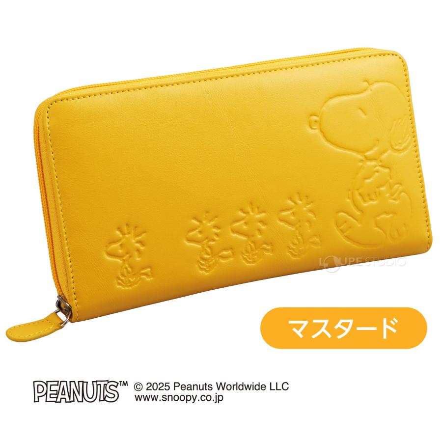 スヌーピー 長財布 スマホが入る 本牛革 多機能財布 スマホ収納 SNP003