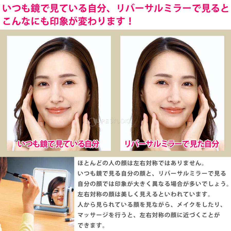 リバーサルミラー 左右反転鏡 スタンドミラー ヤマムラ 卓上ミラー 画