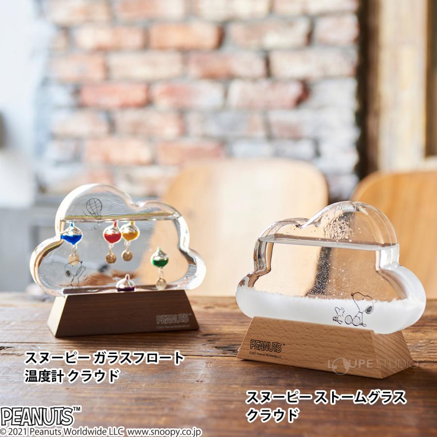 スヌーピー ガラスフロート温度計 クラウド ディスプレイ インテリア 