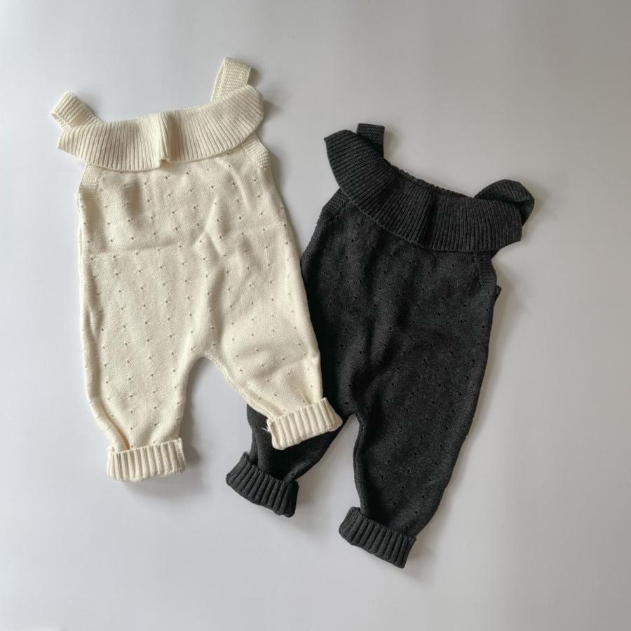 キッズ ベビー 女の子 男の子 フリル ニット サロペット baby frill