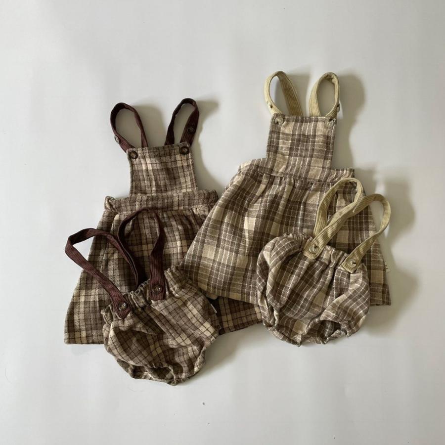 キッズ ベビー 女の子 男の子 サスペンダー チェック ブルマ suspender 