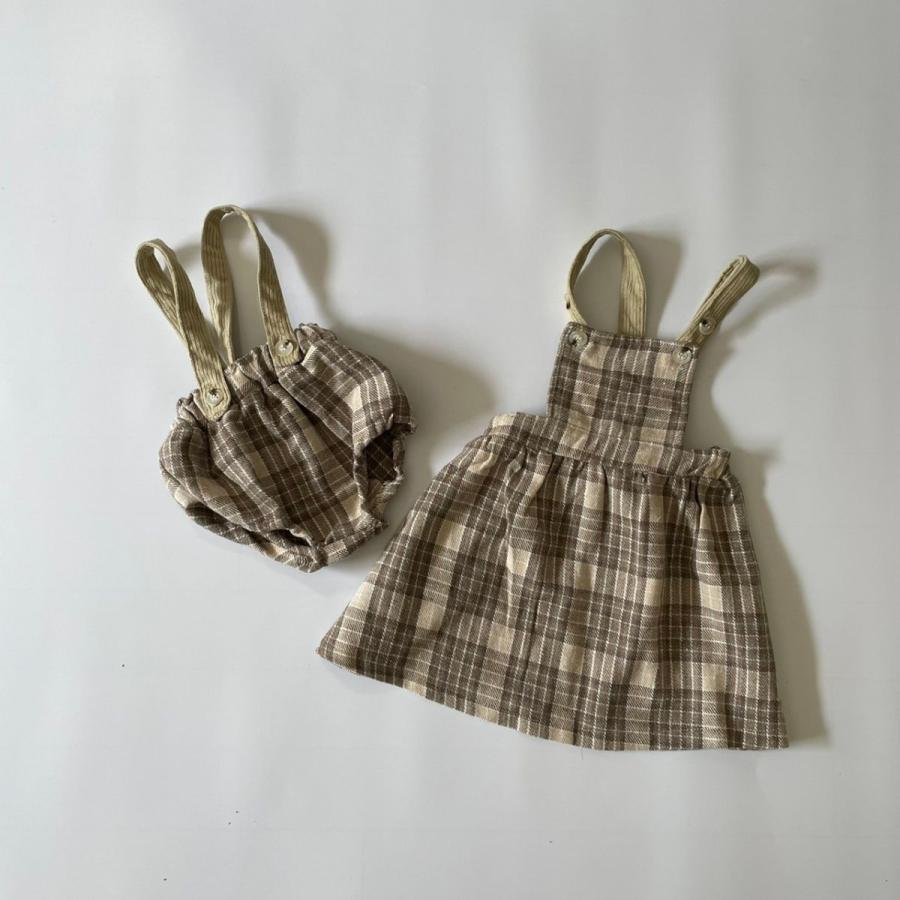 キッズ ベビー 女の子 男の子 サスペンダー チェック ブルマ suspender