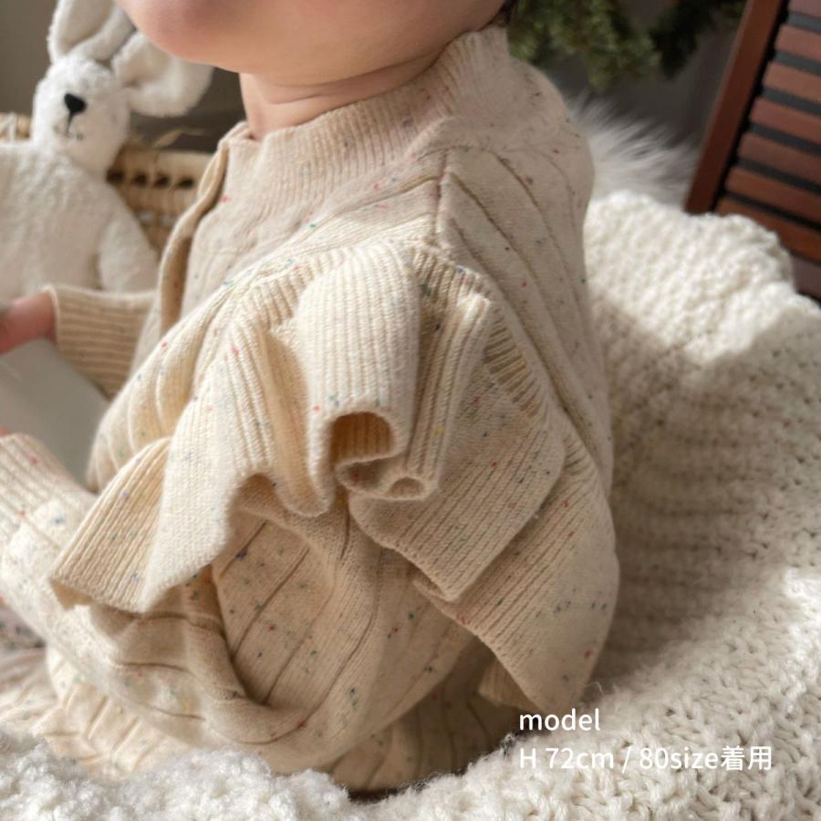 ベビー ロンパース カバーオール tsubu frill knit coverall つぶつぶ