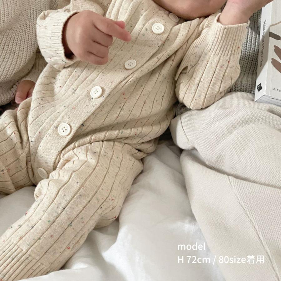 ベビー ロンパース カバーオール tsubu frill knit coverall つぶつぶ