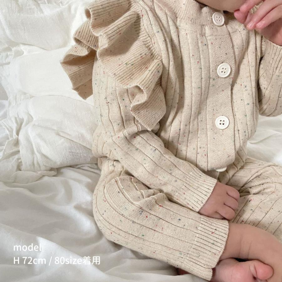 ベビー ロンパース カバーオール tsubu frill knit coverall つぶつぶ