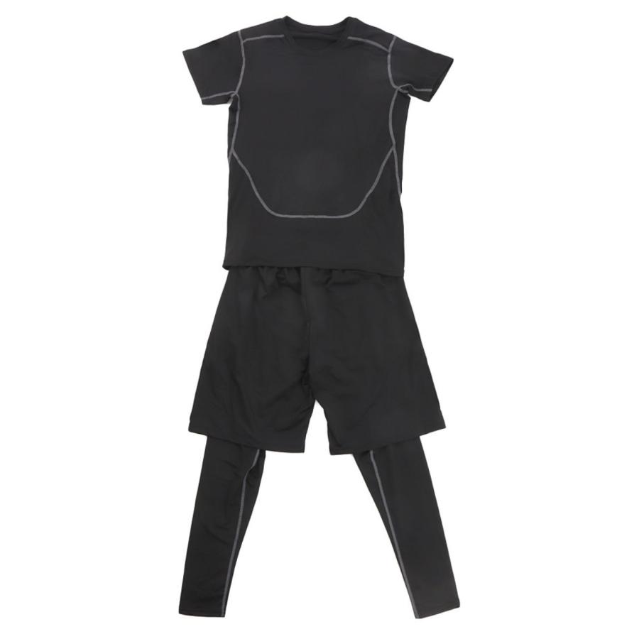 コンプレッションウェア メンズ 【認定理学療法士監修】【適度な着圧で身体をサポート】 半袖 長袖 トレーニングウェア 上下 5点セット スポーツウェア ジム | ブランド登録なし | 14