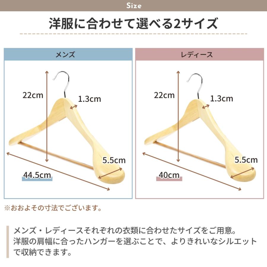 ハンガー 木製 4本 セット 【大切な洋服を長期間保存するための