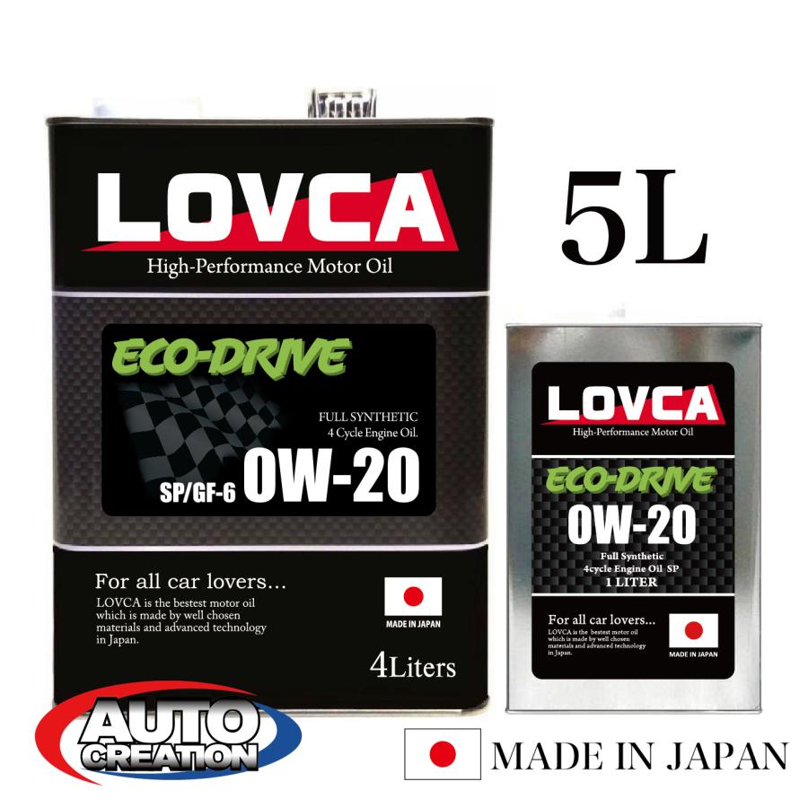 LOVCA エンジンオイル 0W-20 LOVCA ECO-DRIVE 0W-20 5L リピーター続出