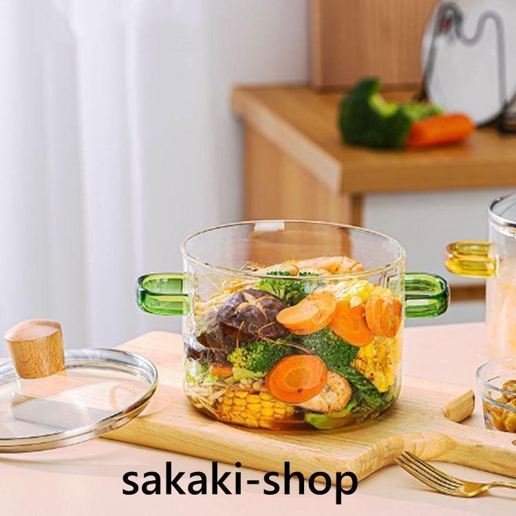 耐熱 ガラス 鍋 直火で使える ガラス鍋透明ガラススープ鍋 家庭料理