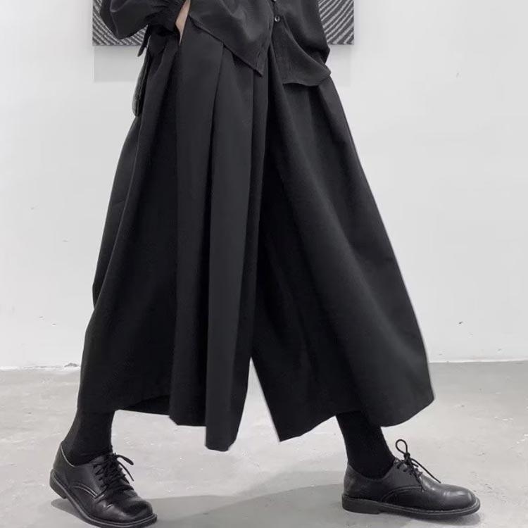 ロワズィール　イージーガウチョパンツ　袴パンツ　ソフトグレー　オルカドット ロワズィール イージーガウチョパンツ 袴パンツ ソフトグレー