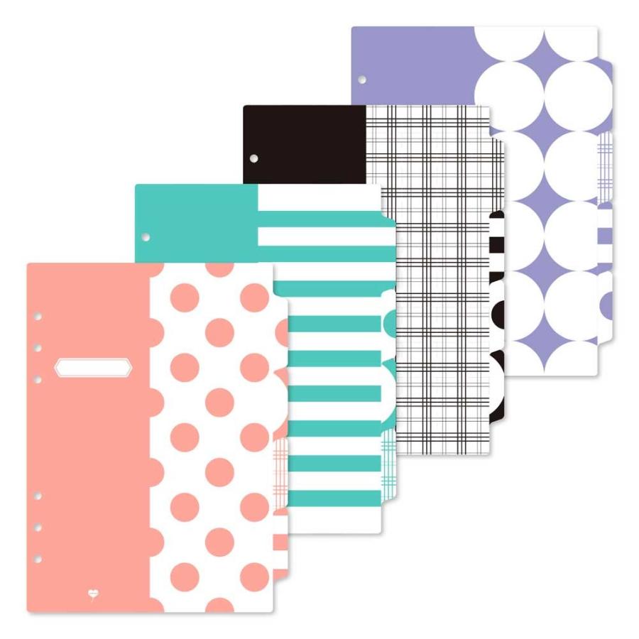 ❤️ページ システム手帳 A5 デザイン インデックス 6穴 4山 ラブリーフ