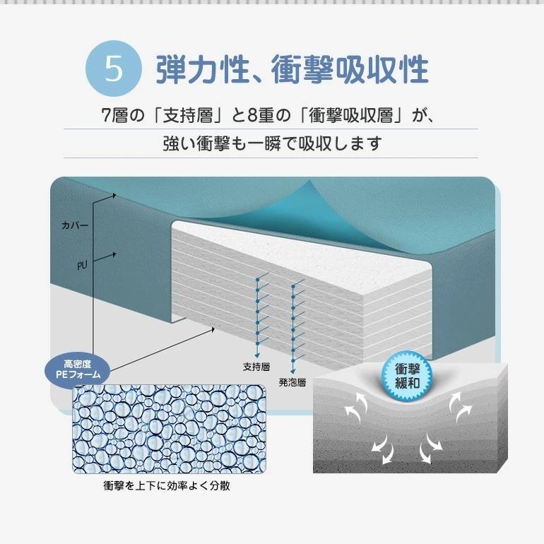 プレイマット 抗菌 クッション マット ベビー 赤ちゃん 子供 厚手 騒音 防水 ベビーマット 折りたたみ 床暖房対応 軽量 コンパクト おしゃれ caraz 140 200 4 